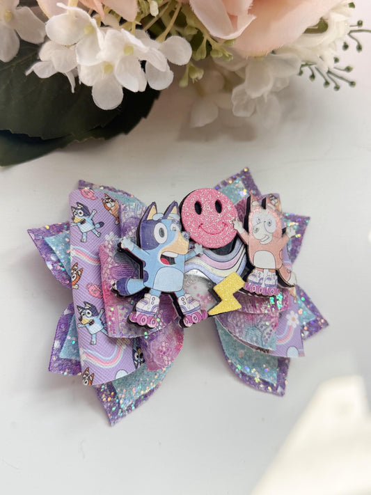 Blue dog bow. Character bows, bows, Hair bow, Hair accessories , blue dog birthday gift , blue dog accessories, handmade bows