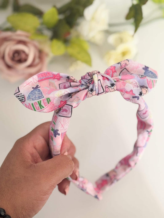 Green witch and pink princess, headband, girl accessories, knotted headband, girls fashion