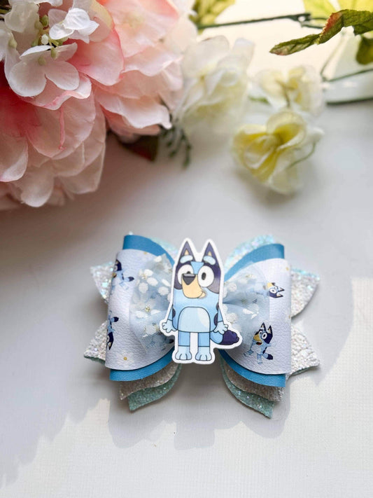 Blue dog bows, bows, lazos, handmade accessories,girly bows, girl accessories, girl bows, girl birthday gift ideas