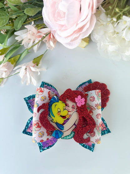 Mermaid bow,Mermaid birthday accessories , Hair bow, handmade bows, lazos. Summer bows, princess bows, mermaid birthday giftt
