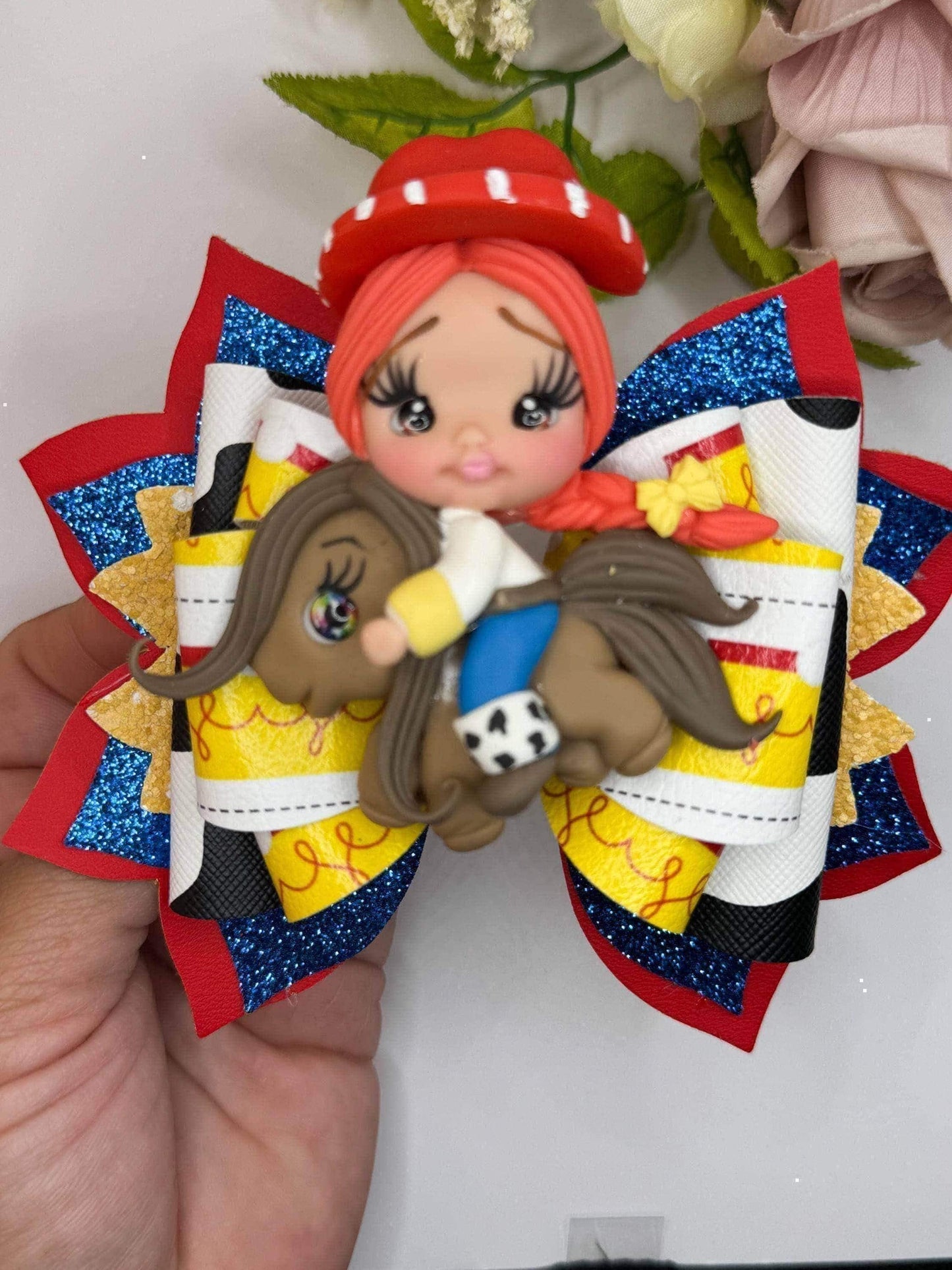Cowgirl bow. Character bows, bows, Hair bow, Hair accessories , cowgirl birthday gift ,  handmade bows