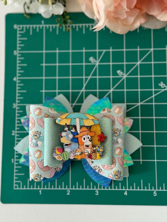 Blue dog bow. Character bows, bows, Hair bow, Hair accessories , blue dog birthday gift , blue dog accessories, handmade bows,