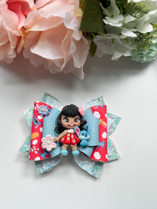 Blue Alien bow. Character bows, bows, Hair bow, Hair accessories , lilo birthday gift , accessories, handmade bows
